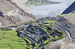 108 Kagbeni Close Up Kagbeni (2840m) is a green oasis at the junction of the Jhong Khola and the Kali Gandaki valleys, with Upper Mustang to the north. It is an ancient town that has been involved in the salt trade for thousands of years.